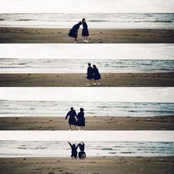 People walking on beach