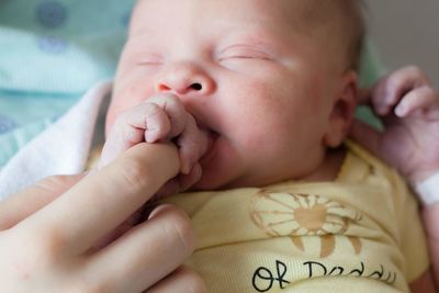 Close-up portrait of cute baby