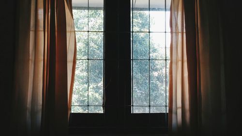 Close-up of window at home