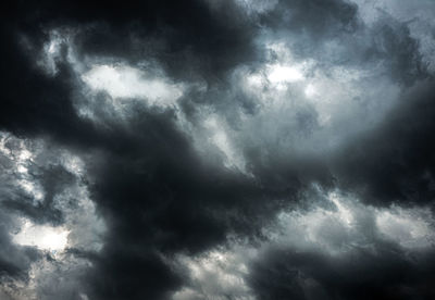 Low angle view of storm clouds in sky