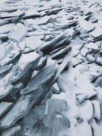 Full frame shot of snow covered land