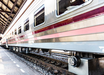 Train on railroad station platform