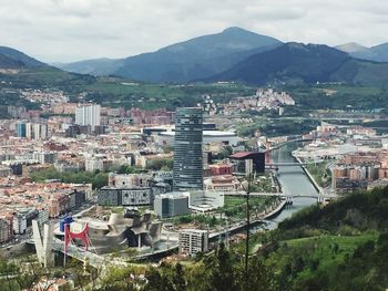 High angle shot of townscape