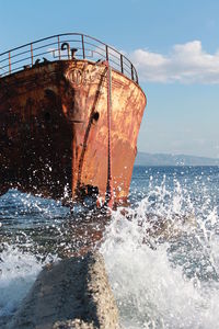 Water in sea against sky