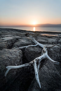 Scenic view of sea at sunset