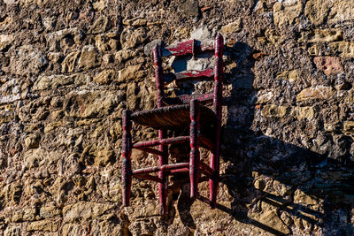 Low angle view of old wall