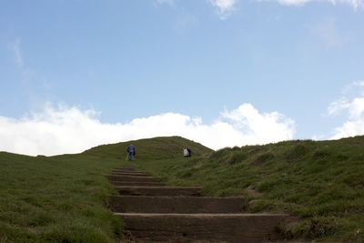 Scenic view of land against sky