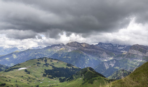 Scenic view of mountains against sky