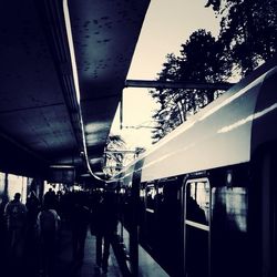 Train at railroad station platform