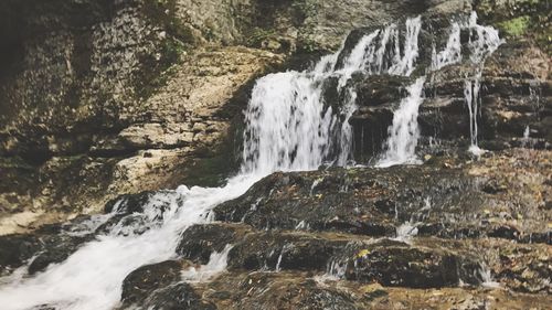 Scenic view of waterfall