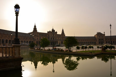Reflection of buildings in water
