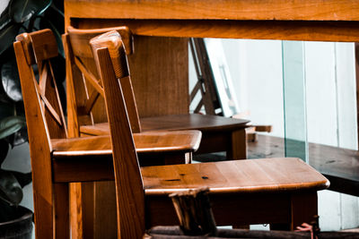 Empty chairs and table