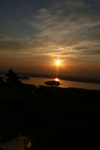 Scenic view of sea at sunset