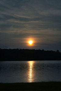 Scenic view of sunset over lake