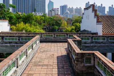 High angle view of built structures