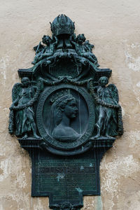 Close-up of carving on wall