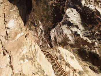 High angle view of rock formations