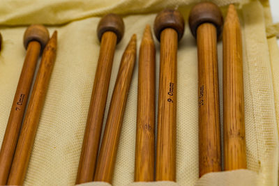 Close-up of wood in shelf