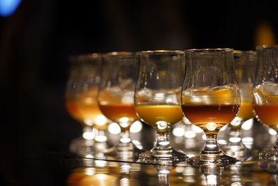 Close-up of wineglass on table