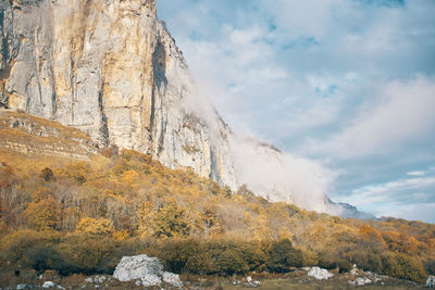 Scenic view of rocky mountains against sky