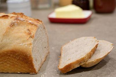 Close-up of bread on table