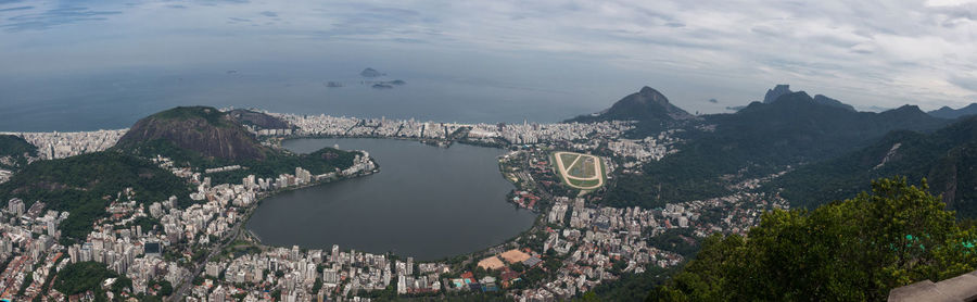 High angle view of city