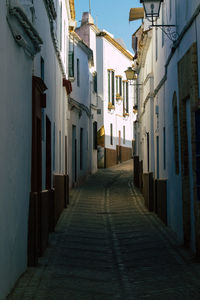 Narrow alley amidst buildings in city