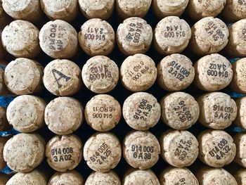 Full frame shot of wine corks