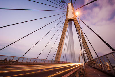 Low angle view of suspension bridge