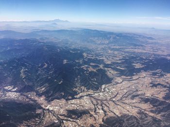 Aerial view of dramatic landscape