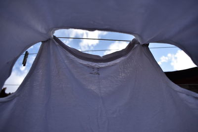 Close-up of tent against sky