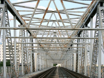 Railway line with the iron bridge