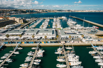 High angle view of cascais, marina, portugal