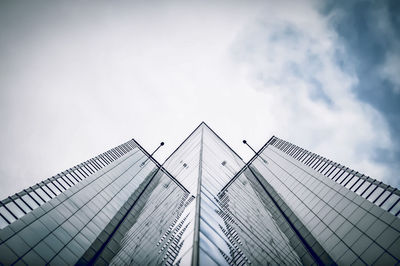 Low angle view of modern building against sky