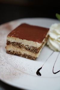 Close-up of cake in plate