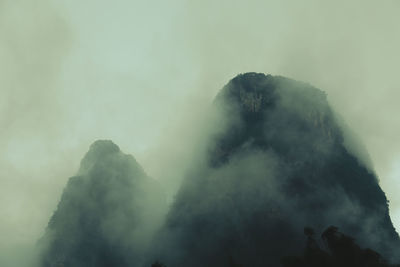 Low angle view of mountain against sky