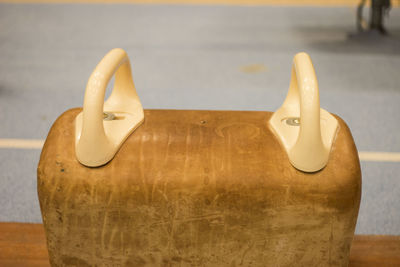 Close-up of pommel horse