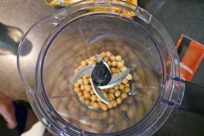 High angle view of water in bowl