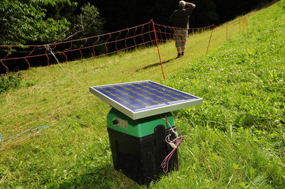 High angle view of basketball hoop on field