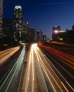 City street at night