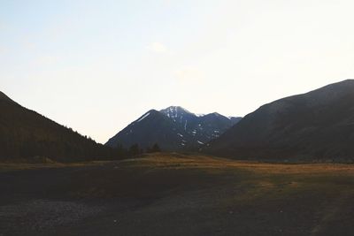 Scenic view of mountains against sky