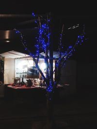 Low angle view of illuminated building at night