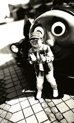 Close-up of man with umbrella