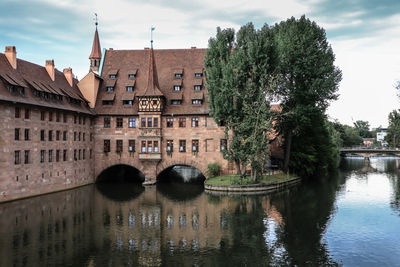 Reflection of buildings in water