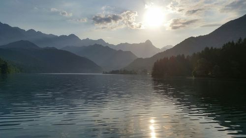 Sunset over lake