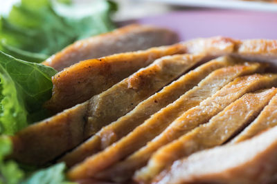 Close-up of meat in plate