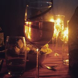 Close-up of beer on table