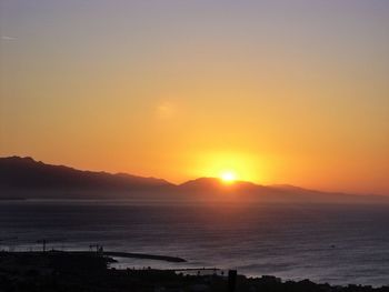 Scenic view of mountains at sunset