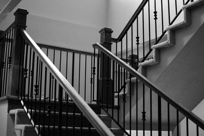 Low angle view of spiral staircase of building