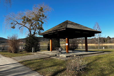 Built structure against clear blue sky